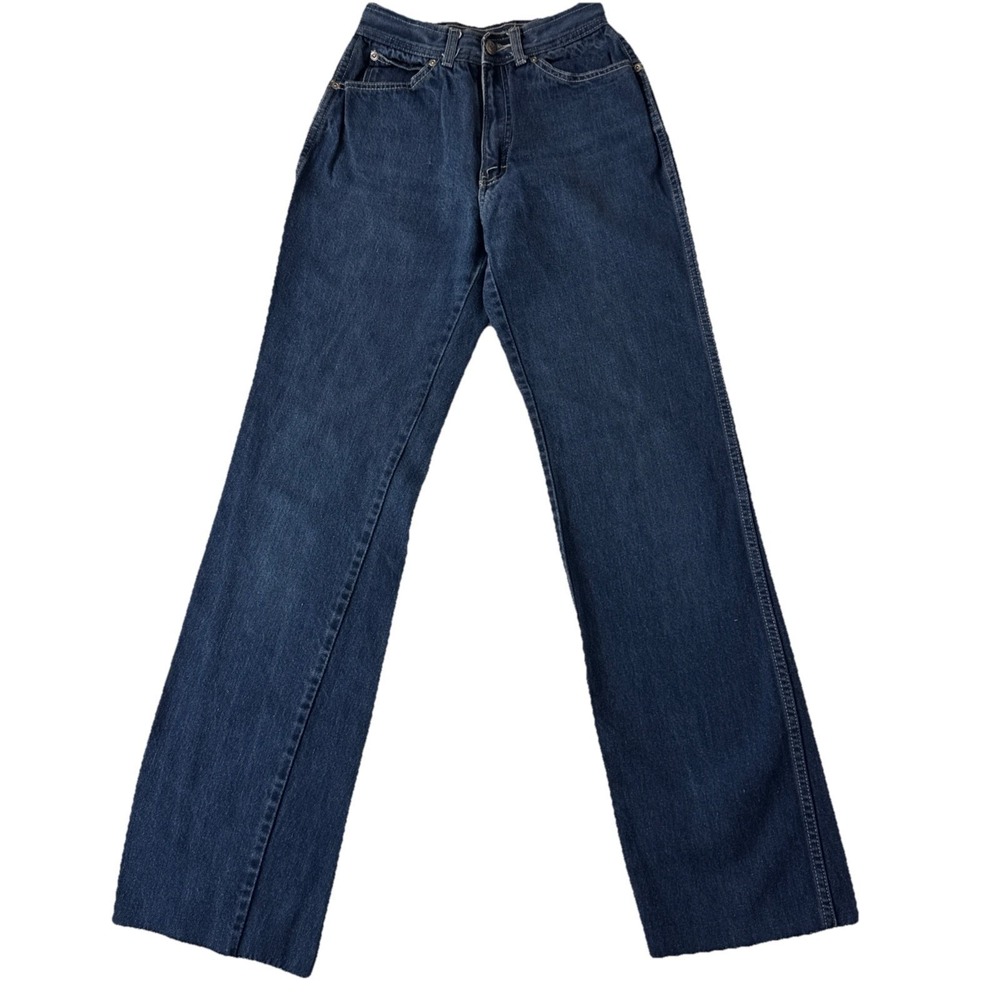 Oscar de la Renta Jeans Women 8 Blue VTG High Rise Straight Leg Denim Raw Hem